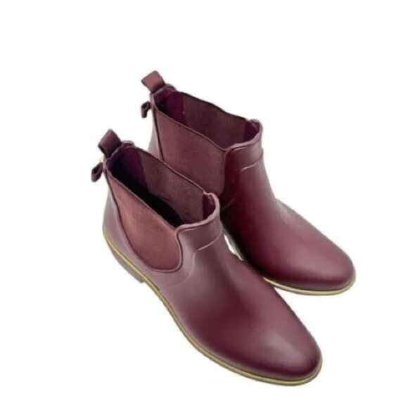 Kate Spade Rain Boots Sz 6.5 Waterproof Rubber Pull-On Boots in Cherrywood NEW - Picture 6 of 13